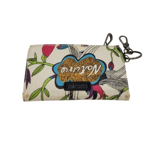 Sakroots Nature Peace Bird Print  Wallet Card Holder Key Chain - Picture 1 of 5